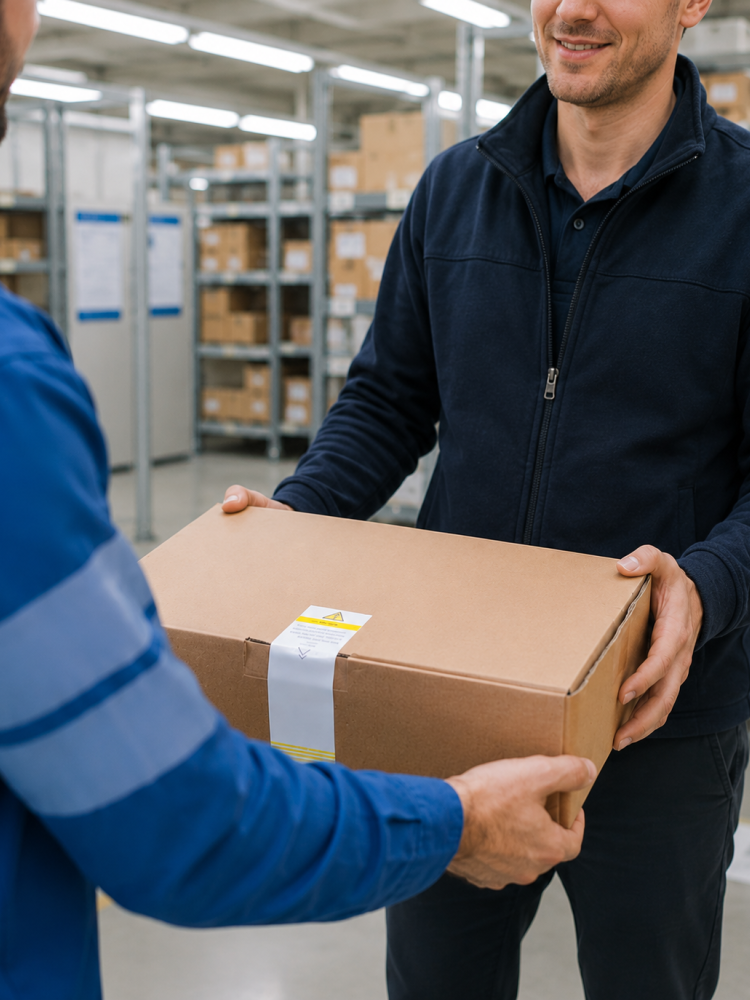 Zwei Arbeiter welche sich die Hand geben